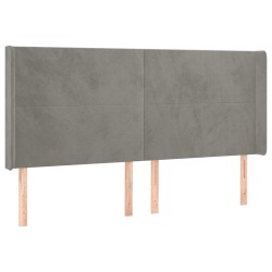 Tête de lit à LED Gris clair 203x16x118/128 cm Velours 624848624848
