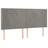 Tête de lit à LED Gris clair 203x16x118/128 cm Velours 624848624848
