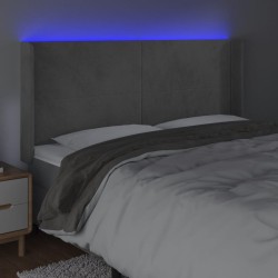Tête de lit à LED Gris clair 203x16x118/128 cm Velours 624848624848