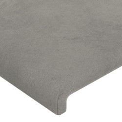 Tête de lit à LED Gris clair 203x16x118/128 cm Velours 624848624848