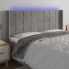 Tête de lit à LED Gris clair 203x16x118/128 cm Velours 624849624849