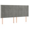 Tête de lit à LED Gris clair 203x16x118/128 cm Velours 624849624849