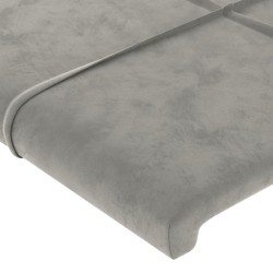 Tête de lit à LED Gris clair 203x16x118/128 cm Velours 624849624849
