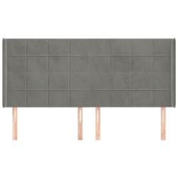 Tête de lit avec oreilles Gris clair 203x16x118/128 cm Velours 624850624850