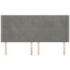 Tête de lit avec oreilles Gris clair 203x16x118/128 cm Velours 624850624850