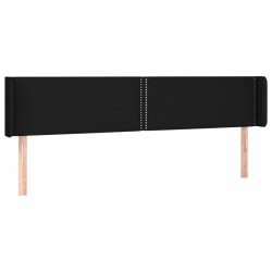 Tête de lit avec oreilles Noir 183x16x78/88 cm Tissu 624851624851