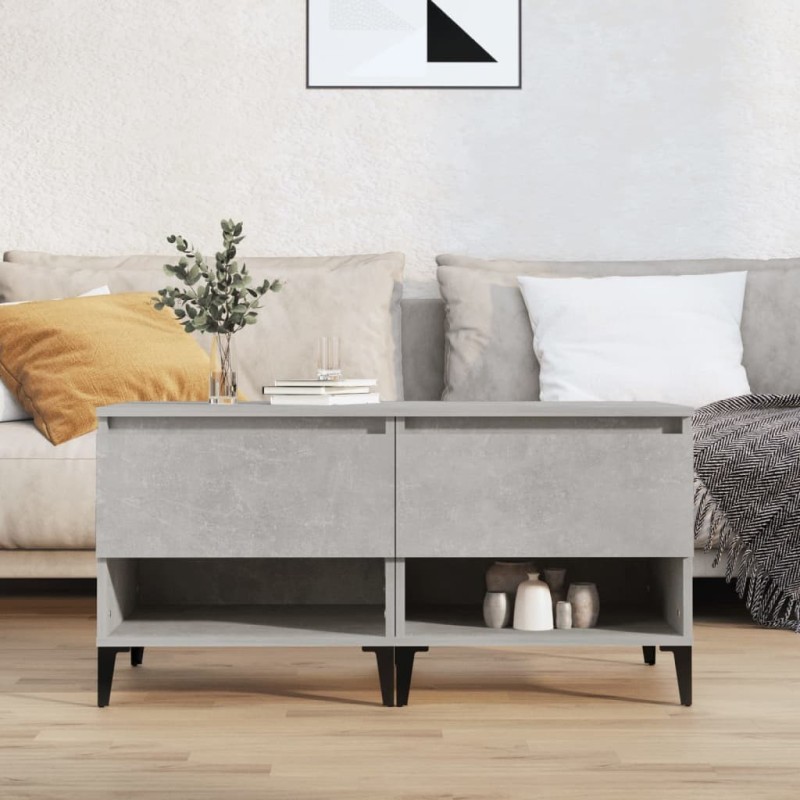 Tables d'appoint 2 pcs Gris béton 50x46x50 cm Bois d'ingénierie 624854624854