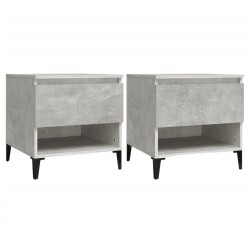Tables d'appoint 2 pcs Gris béton 50x46x50 cm Bois d'ingénierie 624854624854