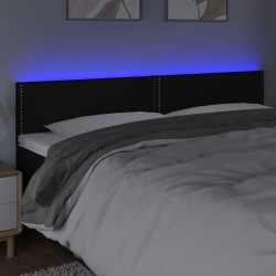 Tête de lit à LED Noir 180x5x78/88 cm Tissu 624858624858