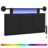 Tête de lit suspendue Avec lumière LED Noir Tissu 624860624860