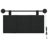 Tête de lit suspendue Avec lumière LED Noir Tissu 624860624860