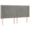 Tête de lit avec oreilles Gris clair 203x16x118/128 cm Velours 624862624862