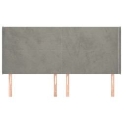 Tête de lit avec oreilles Gris clair 203x16x118/128 cm Velours 624862624862