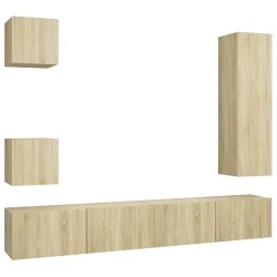 Ensemble de meubles TV 5 pcs Chêne sonoma Bois d'ingénierie 624863624863