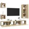Ensemble de meubles TV 5 pcs Chêne sonoma Bois d'ingénierie 624863624863