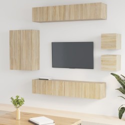 Ensemble de meubles TV 8 pcs Chêne sonoma Bois d'ingénierie 624864624864