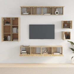 Ensemble de meubles TV 8 pcs Chêne sonoma Bois d'ingénierie 624864624864