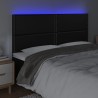 Tête de lit à LED Noir 180x5x118/128 cm Similicuir 624867624867
