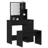 Ensemble de table de maquillage LED avec porte 2 pcs Chêne noir 624870624870