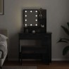 Ensemble de table de maquillage LED avec porte 2 pcs Chêne noir 624870624870