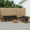 Ensemble de canapés d'extérieur 9 pcs Naturel et noir 624871624871