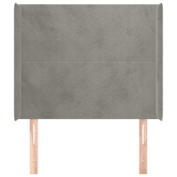 Tête de lit avec oreilles Gris clair 103x16x118/128 cm Velours 624878624878
