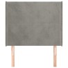 Tête de lit avec oreilles Gris clair 103x16x118/128 cm Velours 624878624878