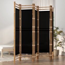 Cloison de séparation pliante 5 panneaux 200 cm Bambou et toile 624880624880