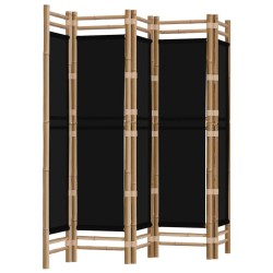 Cloison de séparation pliante 5 panneaux 200 cm Bambou et toile 624880624880