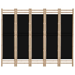Cloison de séparation pliante 5 panneaux 200 cm Bambou et toile 624880624880