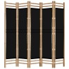 Cloison de séparation pliante 5 panneaux 200 cm Bambou et toile 624880624880