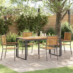 Ensemble de salle à manger pour jardin 5 pcs Gris et marron 624884624884