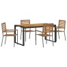 Ensemble de salle à manger pour jardin 5 pcs Gris et marron 624884624884