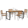 Ensemble de salle à manger pour jardin 5 pcs Gris et marron 624884624884