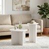 Ensemble de tables d'appoint 2 pcs Blanc Bois d'ingénierie 624887624887