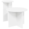 Ensemble de tables d'appoint 2 pcs Blanc Bois d'ingénierie 624887624887