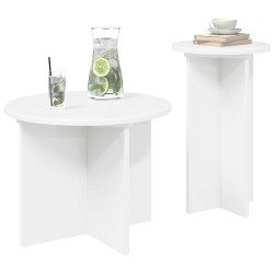 Ensemble de tables d'appoint 2 pcs Blanc Bois d'ingénierie 624887624887