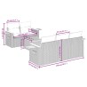 Salon de jardin 6 pcs avec coussins gris résine tressée 624889624889