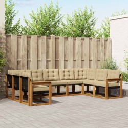 Ensemble de canapés d'extérieur 9 pcs Naturel et Beige 624893624893