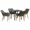 Ensemble de salle à manger pour jardin 5 pcs Gris polyrotin 624894624894