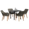 Ensemble de salle à manger pour jardin 5 pcs Gris polyrotin 624894624894