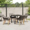 Ensemble de salle à manger pour jardin 5 pcs Gris polyrotin 624894624894