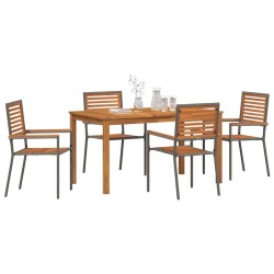 Ensemble de salle à manger pour jardin 5 pcs Gris 624898624898
