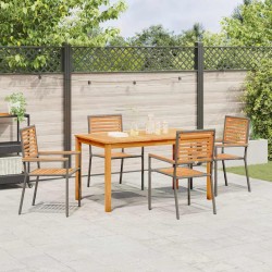 Ensemble de salle à manger pour jardin 5 pcs Gris 624898624898