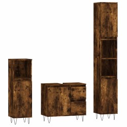Ensemble de meubles de salle de bain 3 pcs Chêne fumé 624899624899