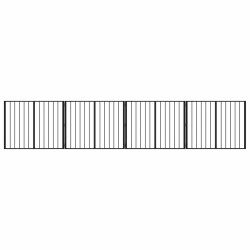 Porte pour chien 4 pcs Noir 100 x 80 cm Acier galvanisé 624901624901