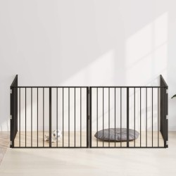 Porte pour chien 4 pcs Noir 100 x 80 cm Acier galvanisé 624901624901