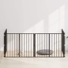 Porte pour chien 4 pcs Noir 100 x 80 cm Acier galvanisé 624901624901