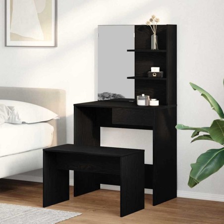 Ensemble de Coiffeuse 2 pcs Chêne noir Bois d'ingénierie 624902624902