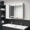 Armoire de salle de bain à miroir LED Gris béton 80x12x68 cm 624907624907